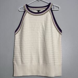 Ann Taylor Women's Sleeveless Sweater Vest White Sz XXL